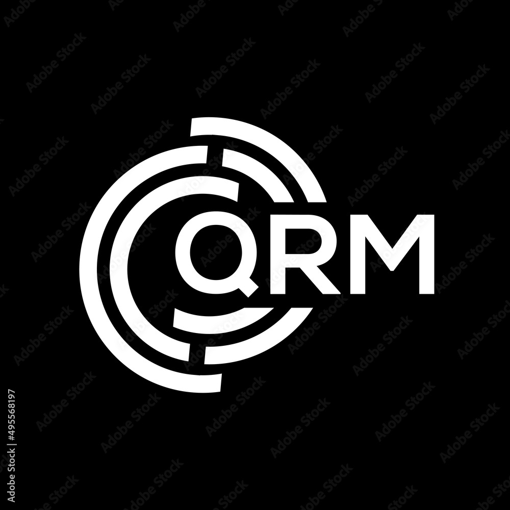 QRM letter logo design. QRM monogram initials letter logo concept. QRM letter design in black background. QRM letter logo design. QRM monogram initials letter logo concept. QRM letter design in black background.