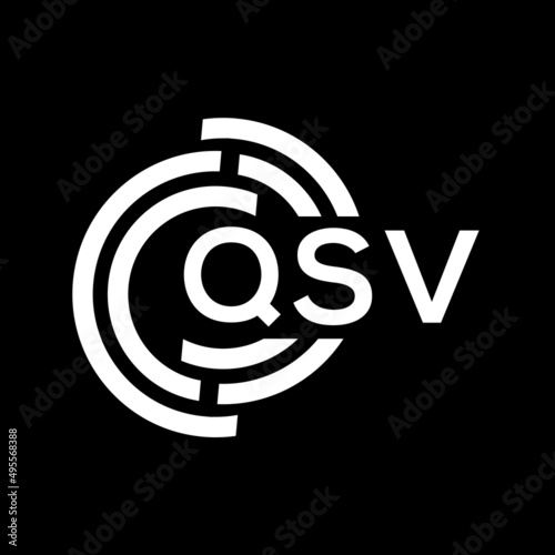 QSV letter logo design. QSV monogram initials letter logo concept. QSV letter design in black background.