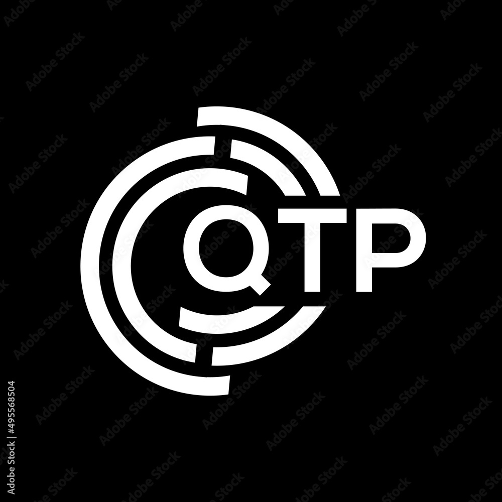 QTP letter logo design. QTP monogram initials letter logo concept. QTP letter design in black background.