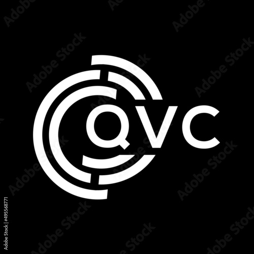 QVC letter logo design. QVC monogram initials letter logo concept. QVC letter design in black background. photo