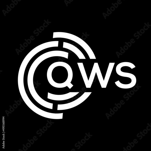 QWS letter logo design on Black background. QWS creative initials letter logo concept. QWS letter design. 