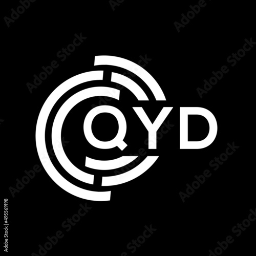 QYD letter logo design on Black background. QYD creative initials letter logo concept. QYD letter design.  photo