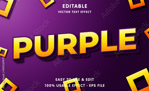 purple editable text effect with modern and simple style, usable for logo or campaign title