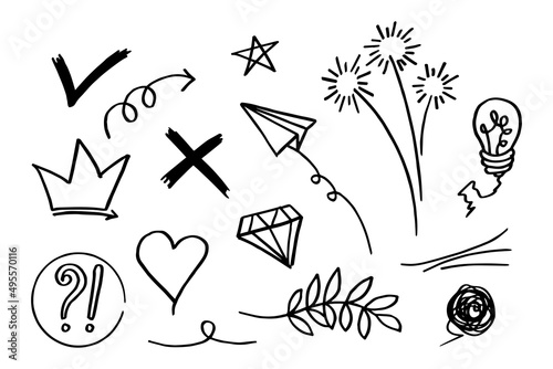 Doodle element vector set, for concept design.