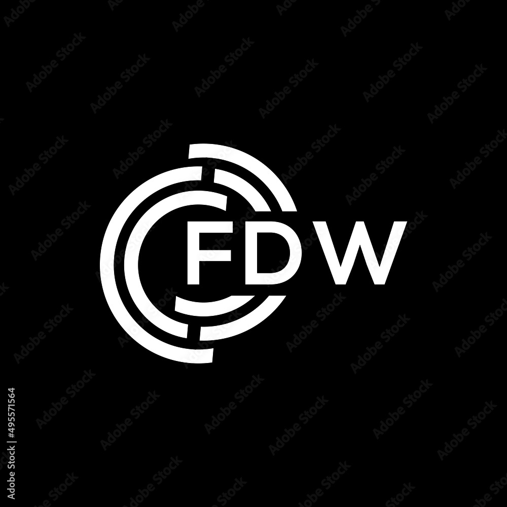FDW letter logo design on Black background. FDW creative initials letter logo concept. FDW letter design. FDW letter logo design on Black background. FDW creative initials letter logo concept. FDW letter design.