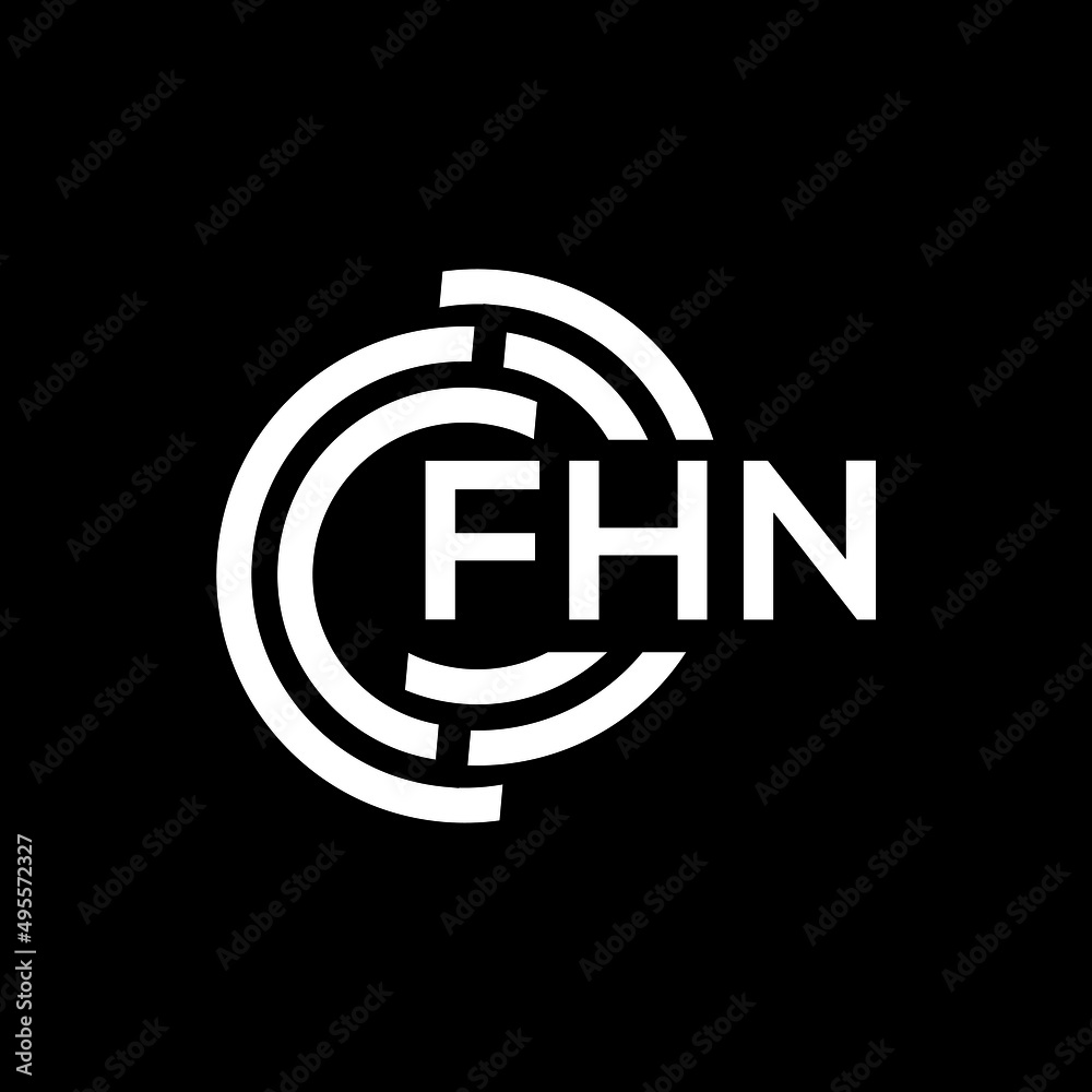 FHN letter logo design on Black background. FHN creative initials letter logo concept. FHN letter design. FHN letter logo design on Black background. FHN creative initials letter logo concept. FHN letter design.