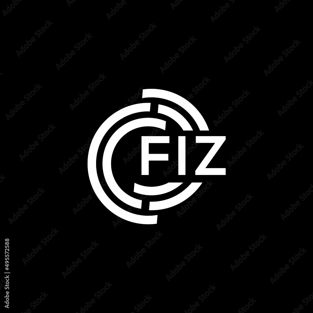 Obraz premium FIZ letter logo design on Black background. FIZ creative initials letter logo concept. FIZ letter design. 