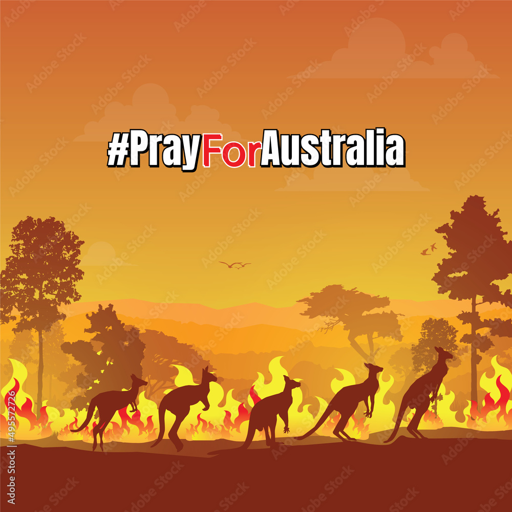 Fototapeta premium Wildfire silhouettes background, Forest fire vector