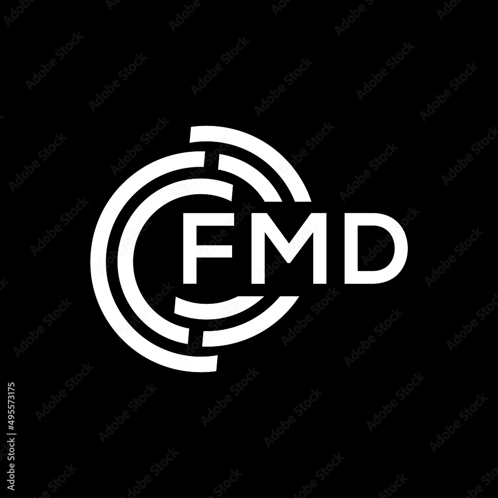 FMD letter logo design on Black background. FMD creative initials letter logo concept. FMD letter design. FMD letter logo design on Black background. FMD creative initials letter logo concept. FMD letter design.
