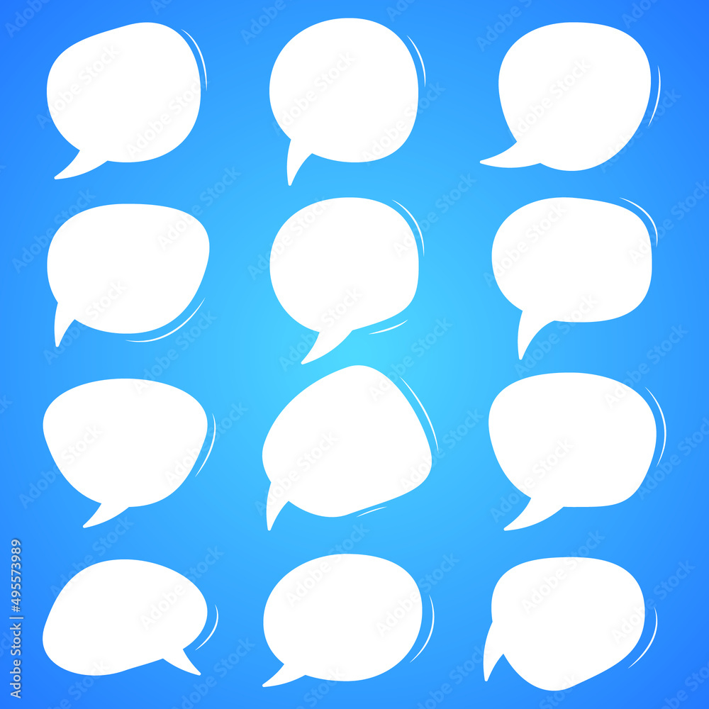 Empty white speech bubbles, The idea is set on a blue background. EPS 10 vector. Empty white speech bubbles, The idea is set on a blue background. EPS 10 vector.