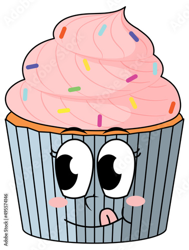 Cupcake with pink cream
