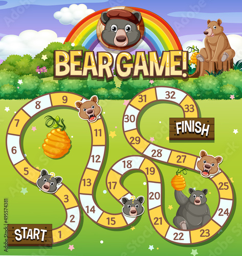 Fun animal boardgame template