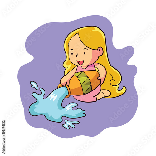 A sweet zodiac aquarius character