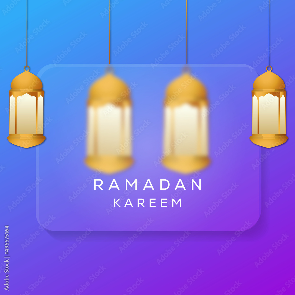 ramadan kareem glass morphism illustration