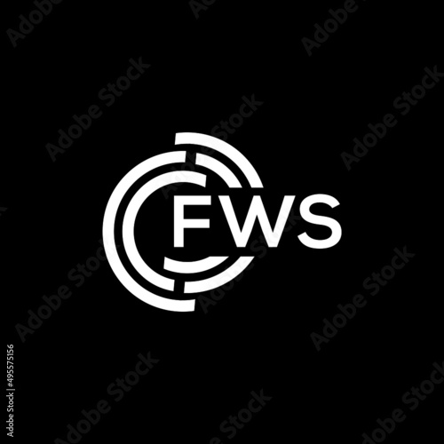 FWS letter logo design on Black background. FWS creative initials letter logo concept. FWS letter design. 