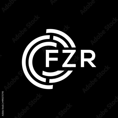 FZR letter logo design on Black background. FZR creative initials letter logo concept. FZR letter design. 
