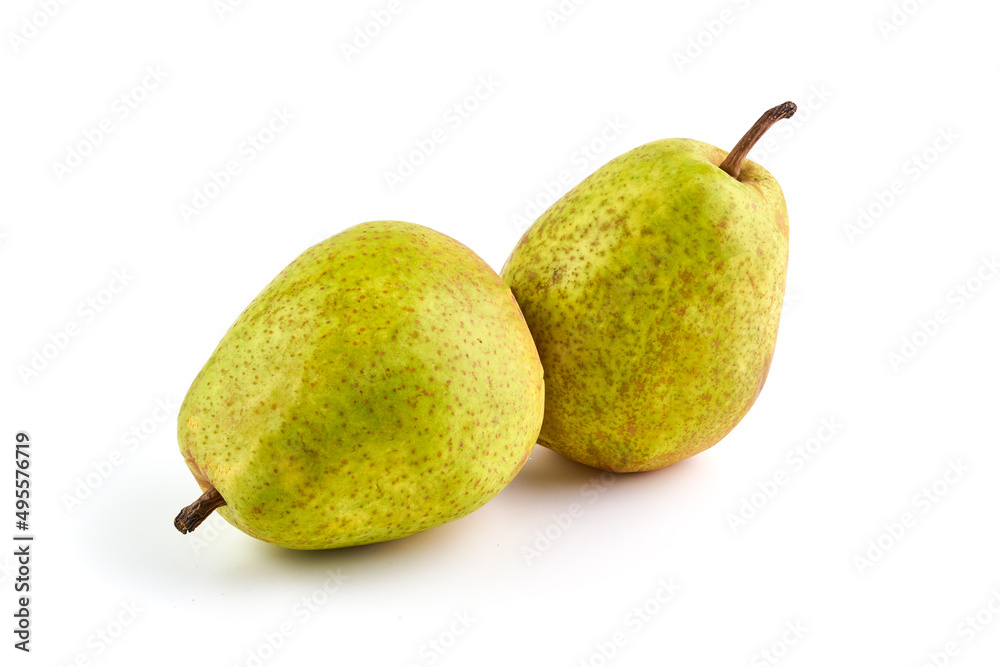 Juicy fresh ripe Williams pears, isolated on a white background.