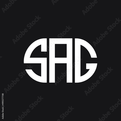 SAG letter logo design on Black background. SAG creative initials letter logo concept. SAG letter design. 
