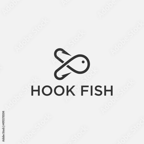 fish hook logo or fishing logo