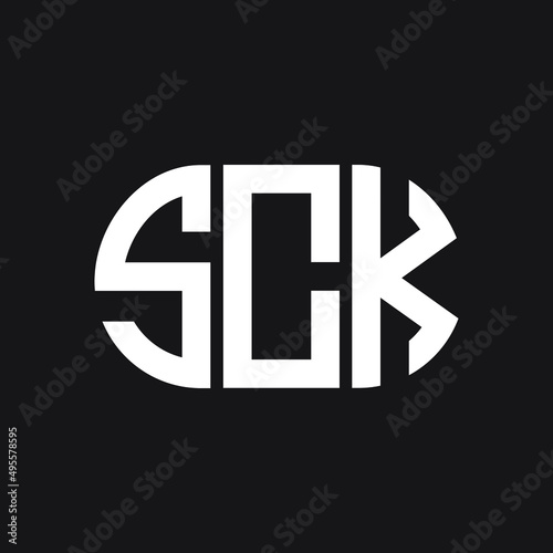 SCK letter logo design on Black background. SCK creative initials letter logo concept. SCK letter design. 
