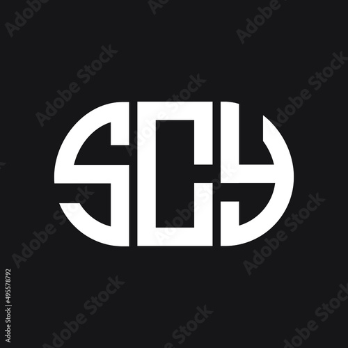 SCY letter logo design on black background. SCY  creative initials letter logo concept. SCY letter design.