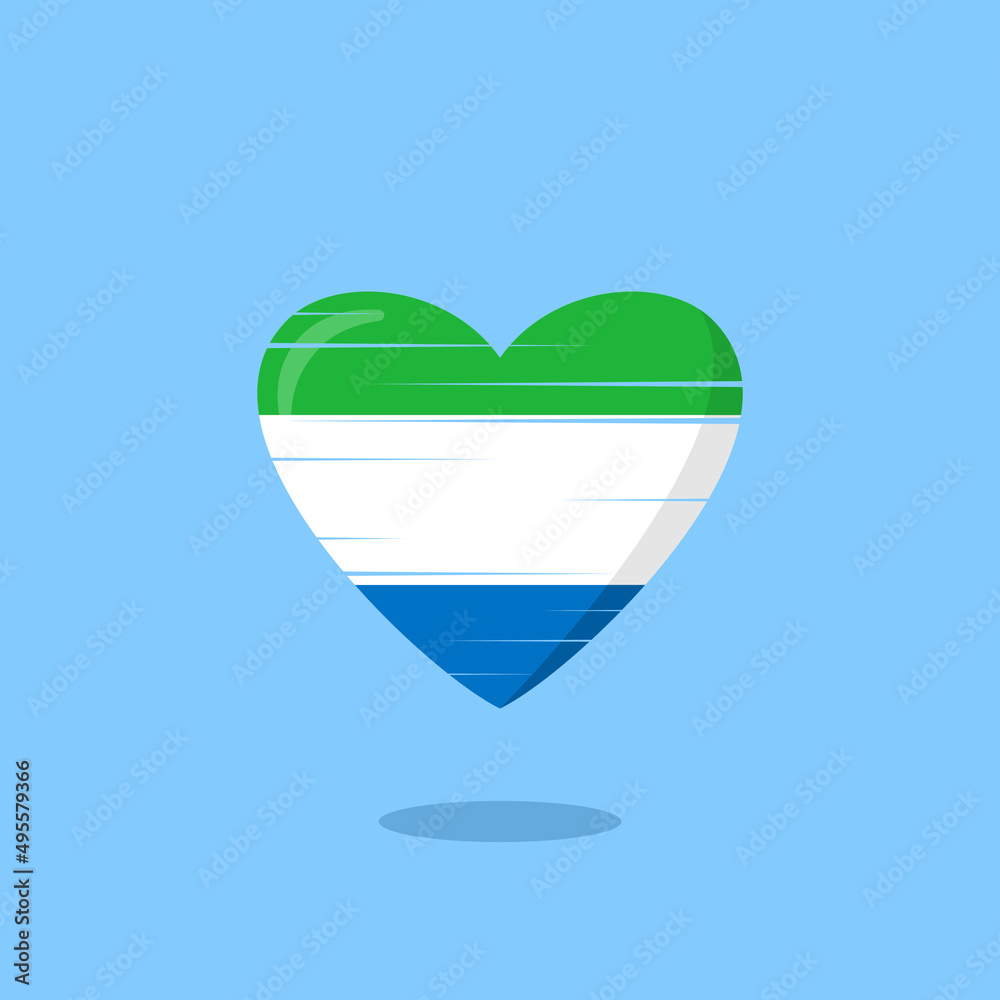 Sierra leone flag shaped love illustration Sierra leone flag shaped love illustration