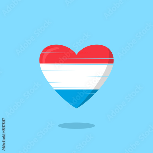 Free Download Luxembourg flag shaped love illustration - GFXLoad