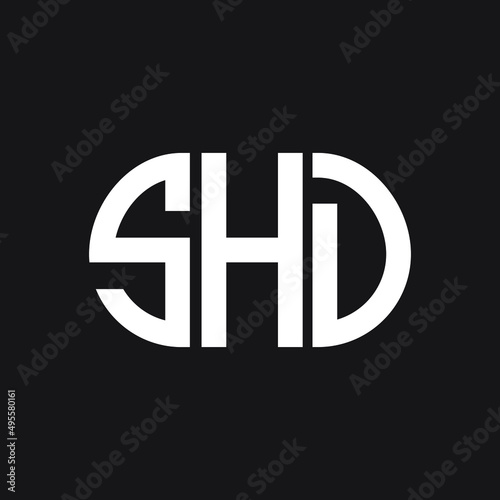 SHD letter logo design on Black background. SHD creative initials letter logo concept. SHD letter design. 