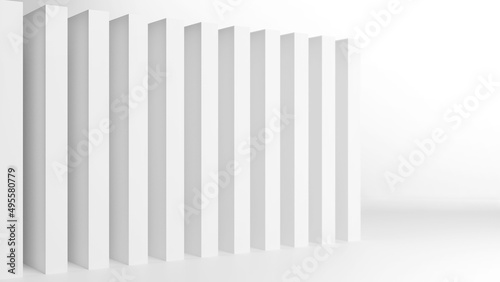 Background of an Abstract White Minimalist Architectural Interior in Perspective. 3D rendered illustration.