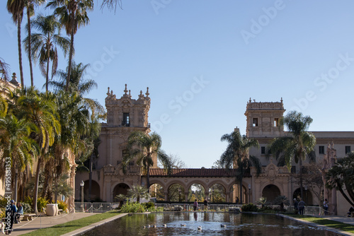 Part of sprawling Balboa Park, El Prado is a long promenade lined by museums and gardens and buildings. in beautiful Spanish architecture