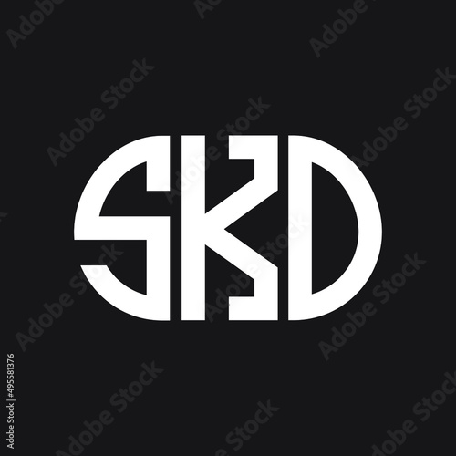 SKO letter logo design on black background. SKO creative initials letter logo concept. SKO letter design.