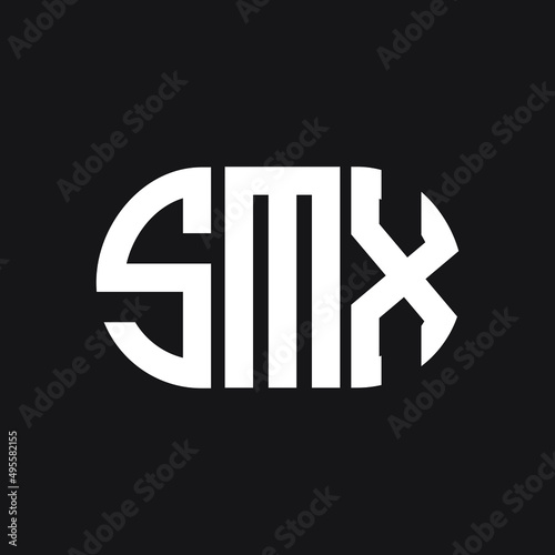 SMX letter logo design on Black background. SMX creative initials letter logo concept. SMX letter design. 