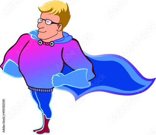 superhero programmer geek blond with glasses