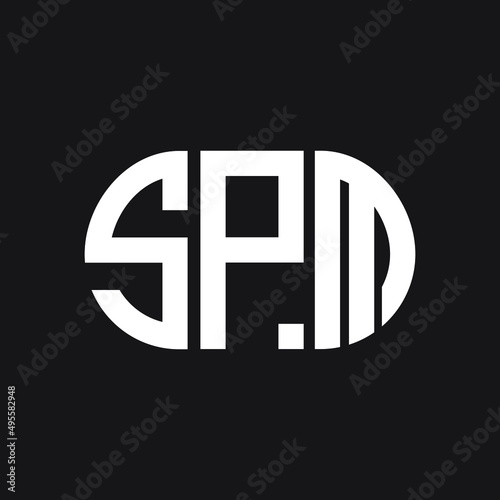 SPM letter logo design on black background. SPM creative initials letter logo concept. SPM letter design.