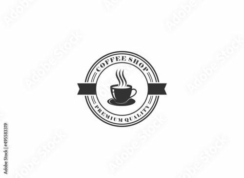 coffee shop logo template in white background
