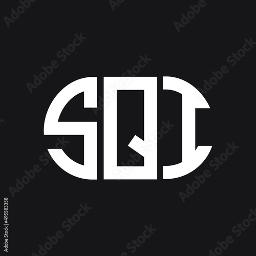 SQI letter logo design on black background. SQI creative initials letter logo concept. SQI letter design. 