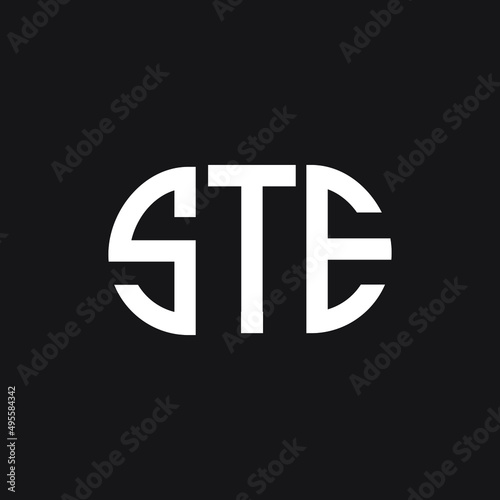 STE letter logo design on black background. STE creative initials letter logo concept. STE letter design. 