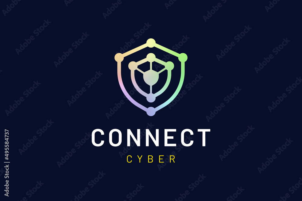 Shield logo with simple modern shape representing security or defense technology