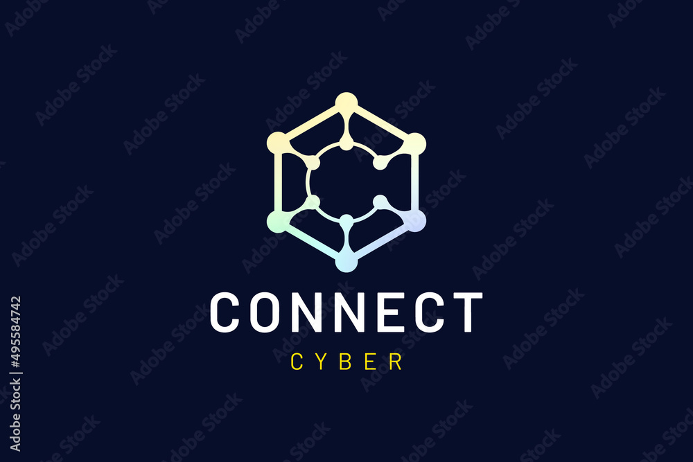 Letter C hexagon logo in modern shape represents digital connection or network tech Letter C hexagon logo in modern shape represents digital connection or network tech