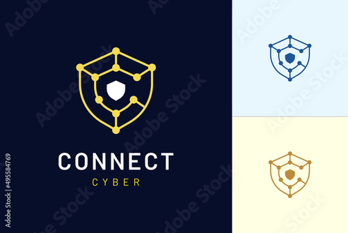 Shield logo letter C with simple modern shape represents security or defense technology