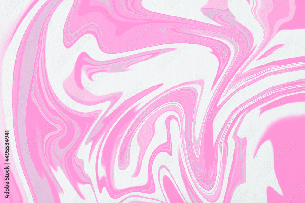 Liquid marble wallpaper with pink texture