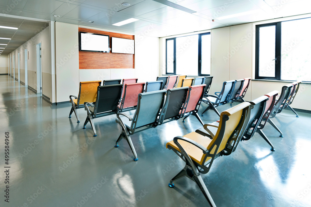 Spacious waiting room in a modern hospital Spacious waiting room in a modern hospital