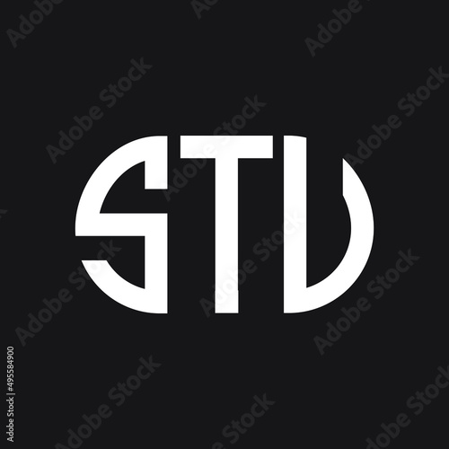 STU letter logo design on Black background. STU creative initials letter logo concept. STU letter design. 