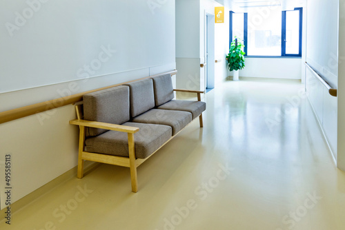 Waiting place in the hallway of hospital