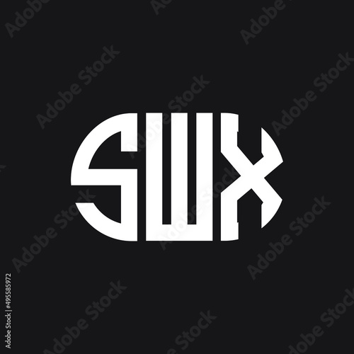 SWX letter logo design on black background. SWX  creative initials letter logo concept. SWX letter design.
