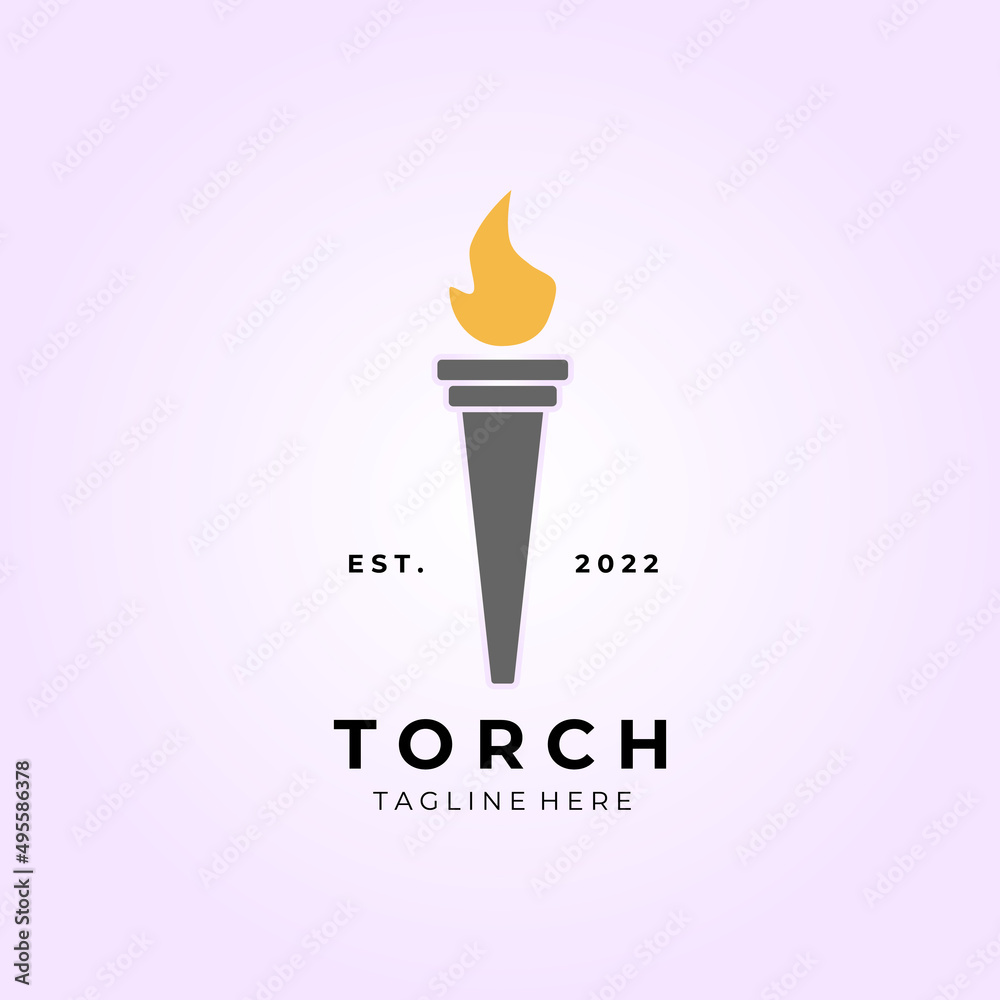 Torch Fire logo vector illustration design Torch Fire logo vector illustration design