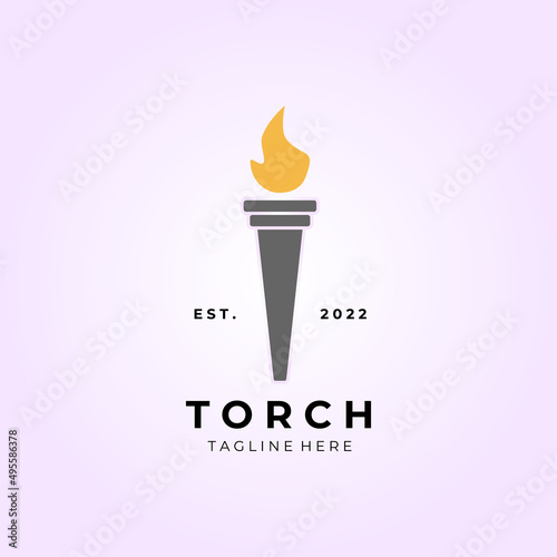 Torch Fire logo vector illustration design