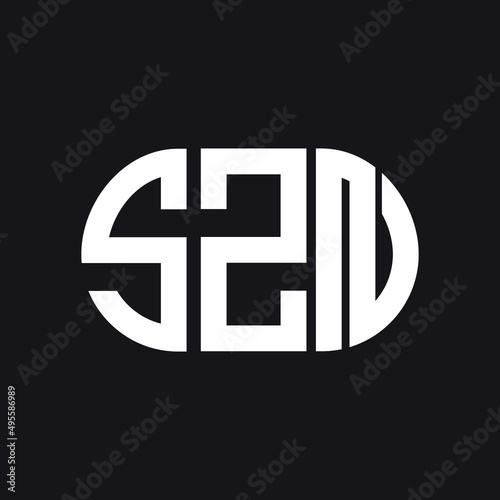 SZN letter logo design on black background. SZN  creative initials letter logo concept. SZN letter design. photo