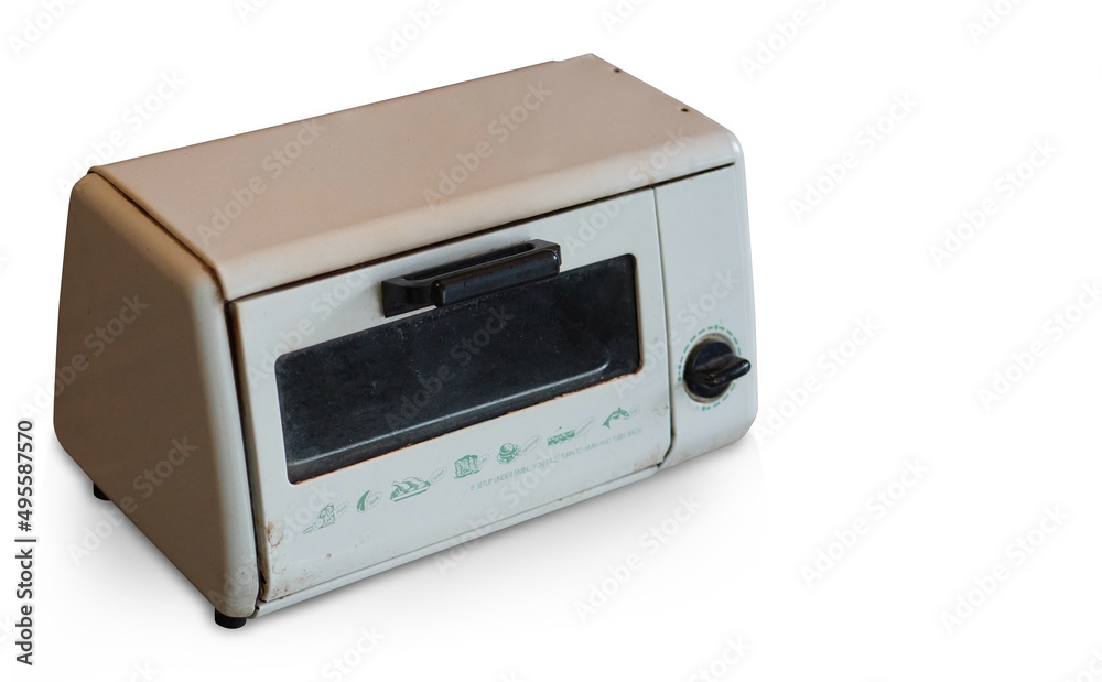 old white and black microwave oven on white background, decor, technology, fashion, copy space old white and black microwave oven on white background, decor, technology, fashion, copy space