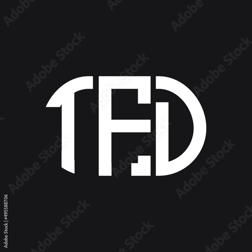 TFD letter logo design on Black background. TFD creative initials letter logo concept. TFD letter design. 